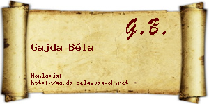 Gajda Béla névjegykártya